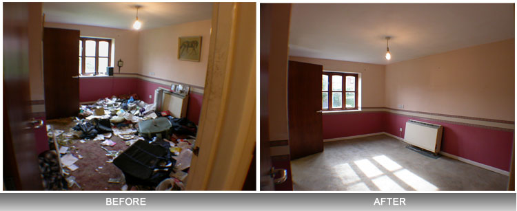 Front room before and after cleaning - Glendahand